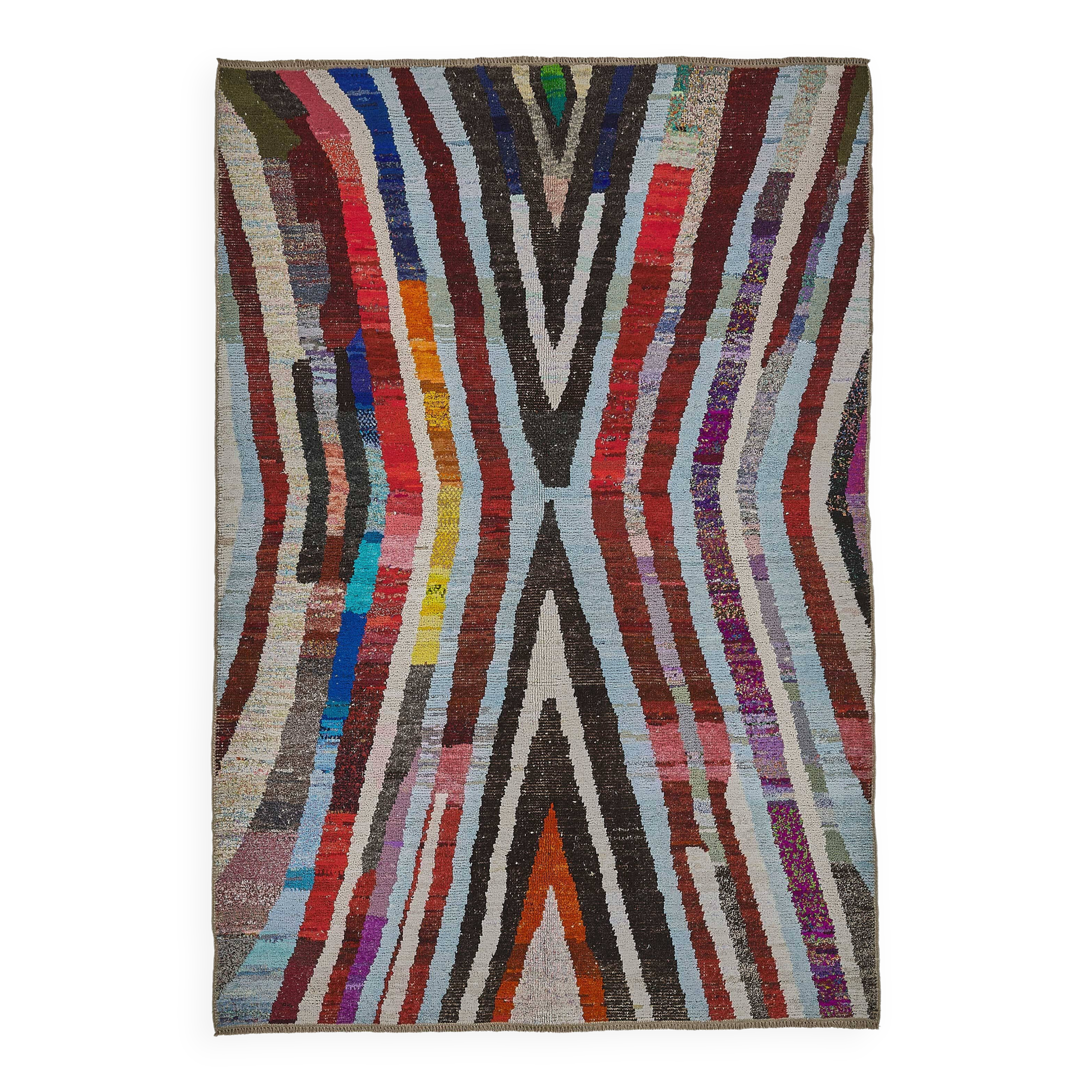 Handwoven Turkish Recycled Boho Rug 200 cm x 296 cm