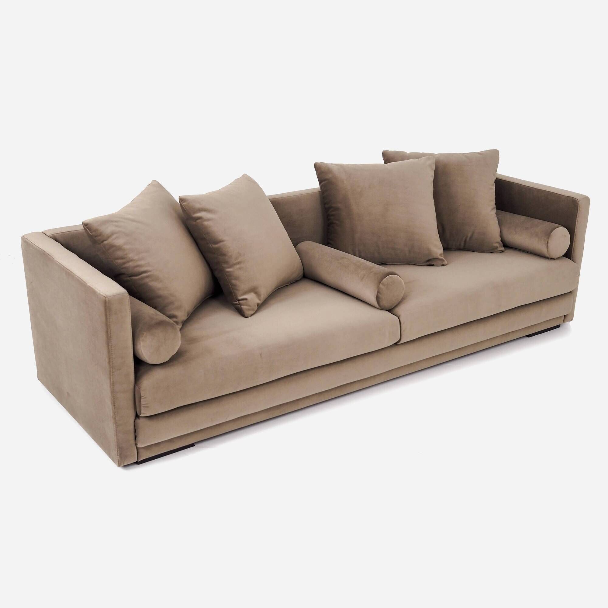 Sofa MALMO brown velour, Scandinavian design