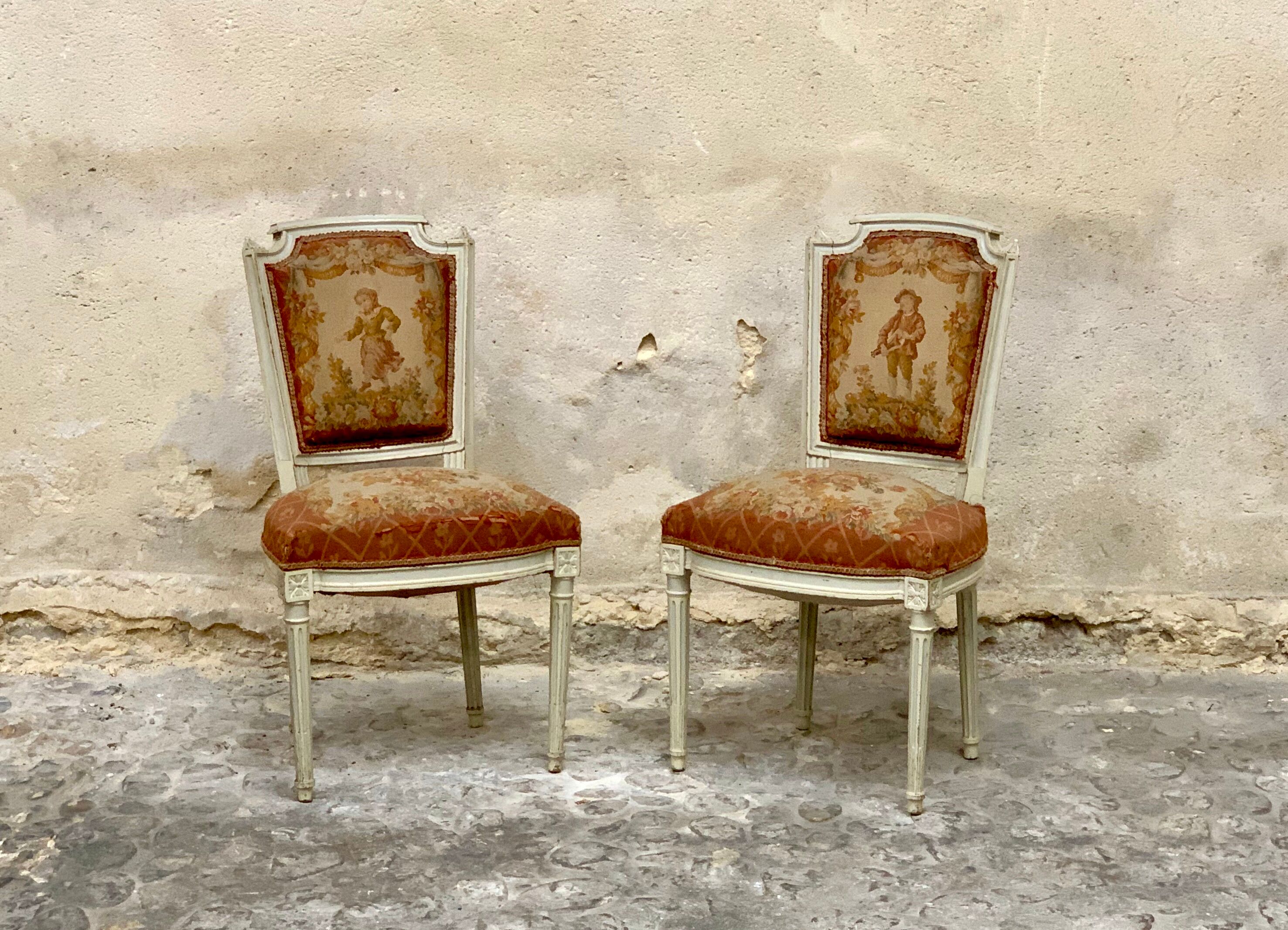 Pair of Louis XVI style chairs