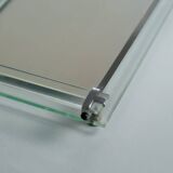 Plateau Art déco en verre, miroir et métal chromé, 1930