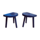 Blue milking stools