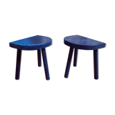Blue milking stools
