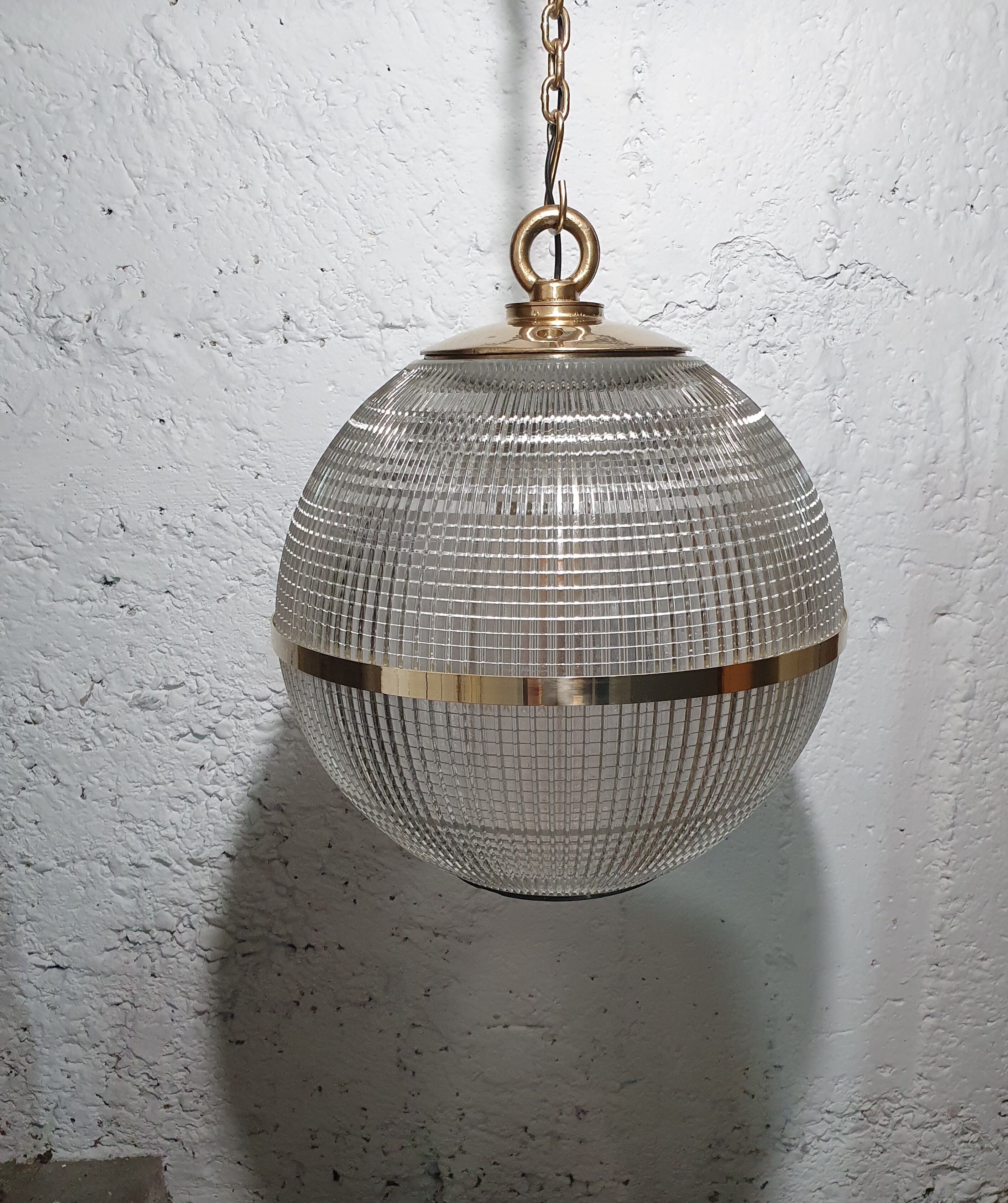 Holophane globe suspension 45cm brass