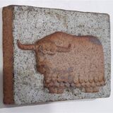 Stylized ceramic bull by Rolf Palm