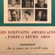 Exhibition poster American Writers in Paris, American Cultural Center, 1959