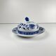 Rare Grand Beurrier rond Hutschenreuther oignon bleu porcelaine Allemagne
