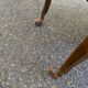 Vintage side table with drop leaf & wheels in Louis XV style