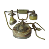 Phone old with marble and gold plated 17 k italy