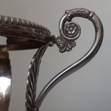 Mustard pot in solid silver and crystal