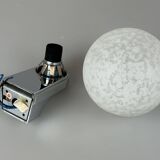 60s 70s Wall Lamp Globe Lamp Chrome & Glass German Space Age Design