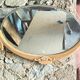 Carved wooden mirror Art Nouveau France 1920 oval shape
