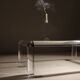 Rectangular Lucite & Brass Coffee Table | Europe 1970s