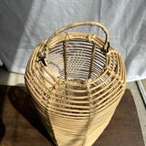 Large lantern-shaped rattan pendant lamp H50 D24
