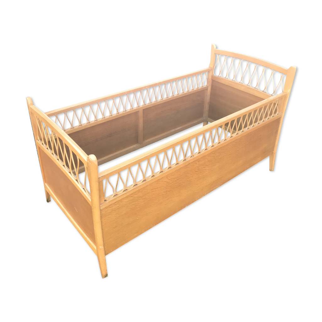 Ancien lit bébé scandinave bois Selency