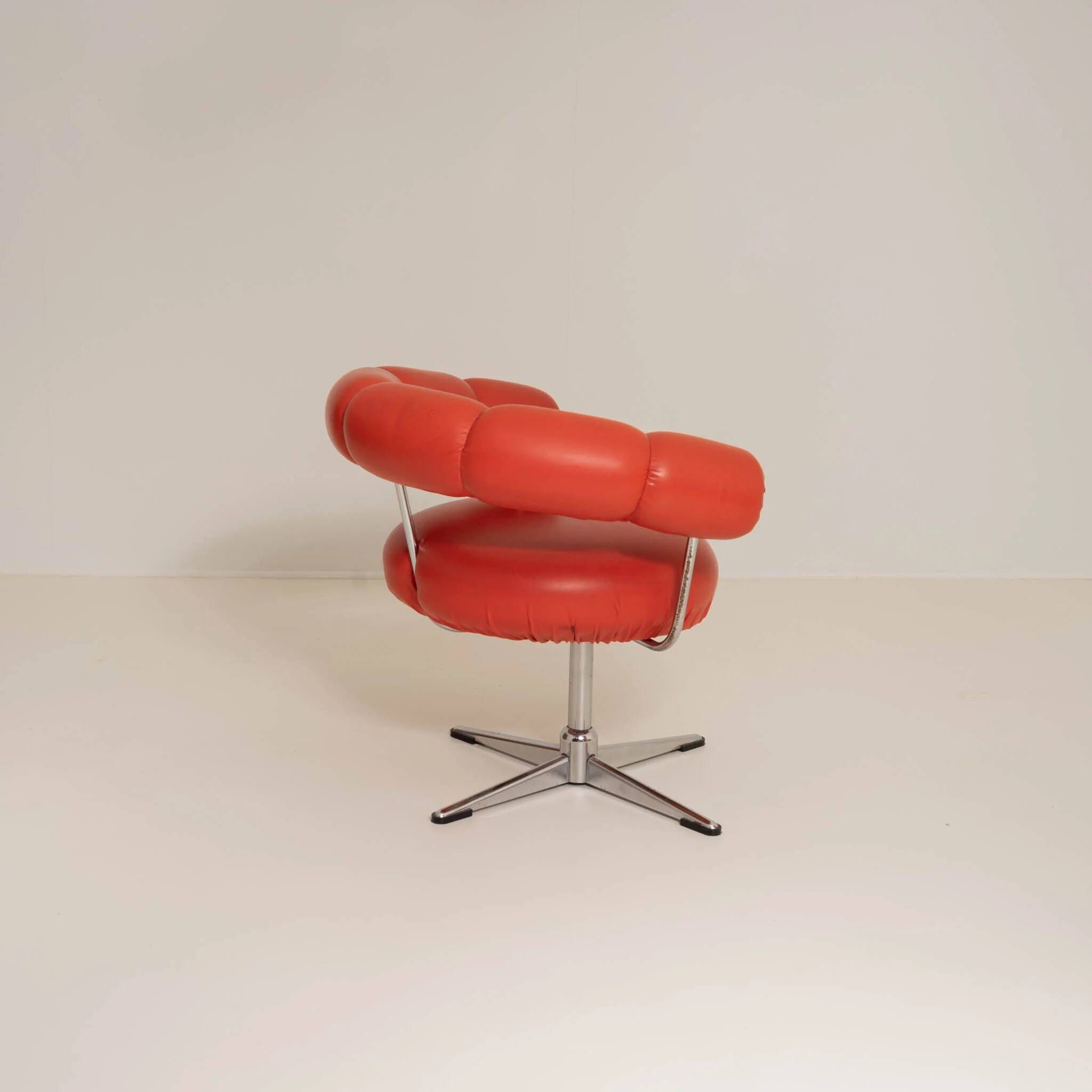 Vintage orange faux leather chair