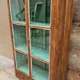 Old Art Deco glazed bookcase in Burmese teak