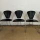 Lot 5 chairs black leather thread