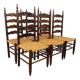Suite de 6 chaises vintage Arts & Crafts style Antonio Calligaris en bois de chêne corde années 50