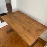 Vintage wooden table, curved legs