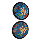 2 Longwy Enamel Bottle Holders