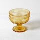 Godinger Amber Honey Pressed Glass Pedestal Bowl – Vintage USA 2000s