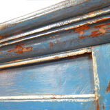 Wardrobe buffet blue cupboard glass wood old teak