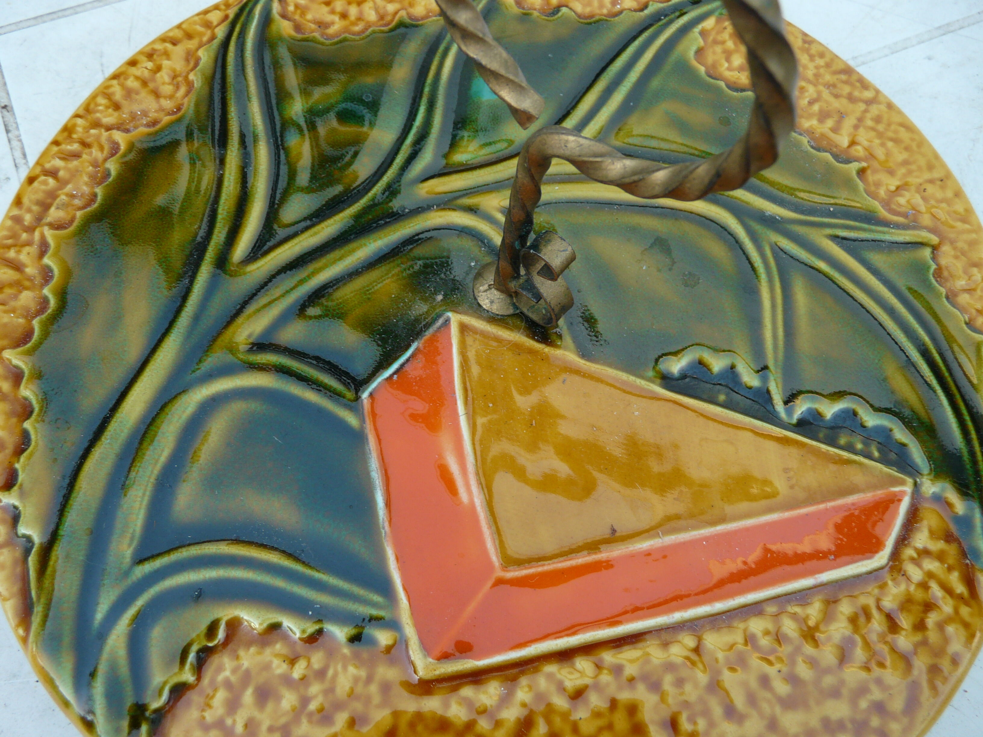 Vintage cheese platter with signed knife Vallauris MFPP Numbered