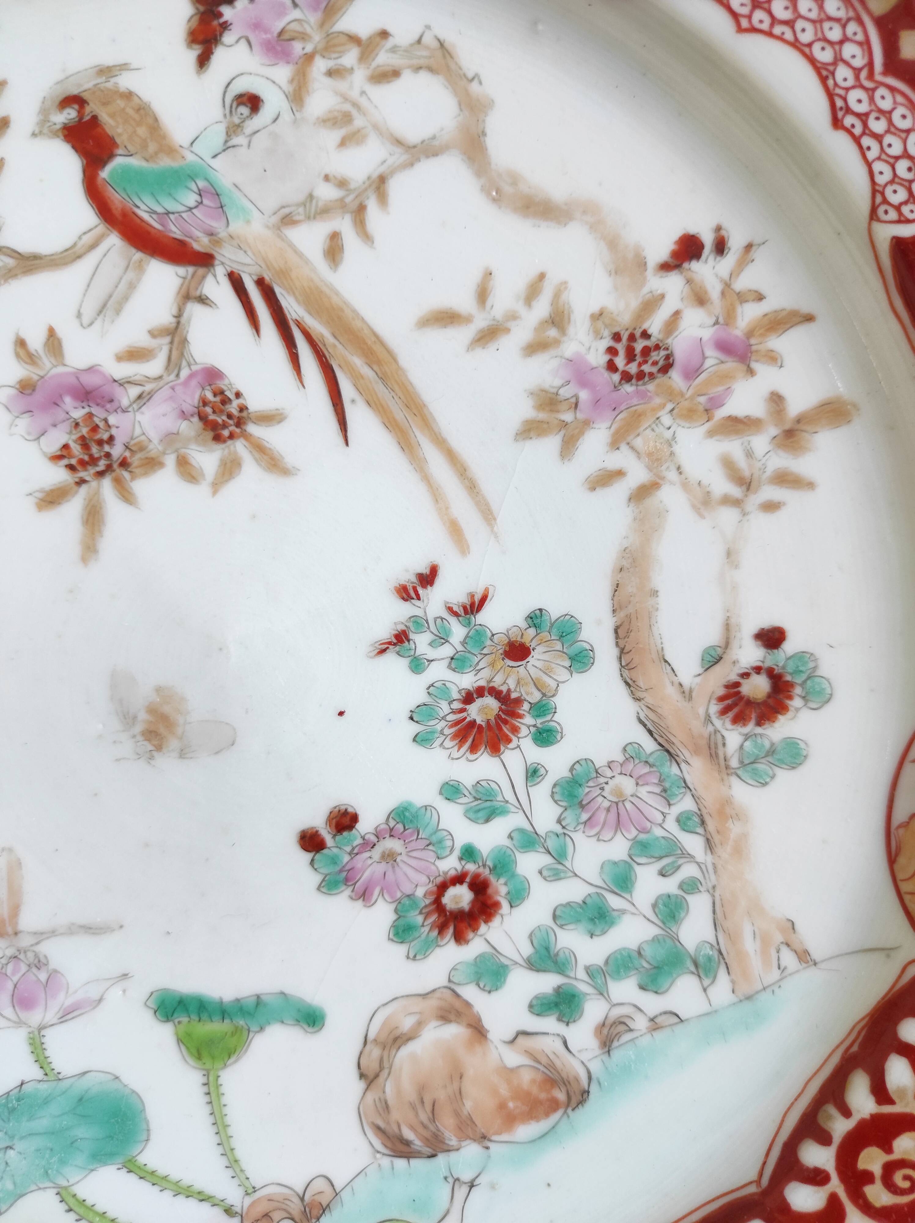 Japanese plate circa 1900 birds and insects