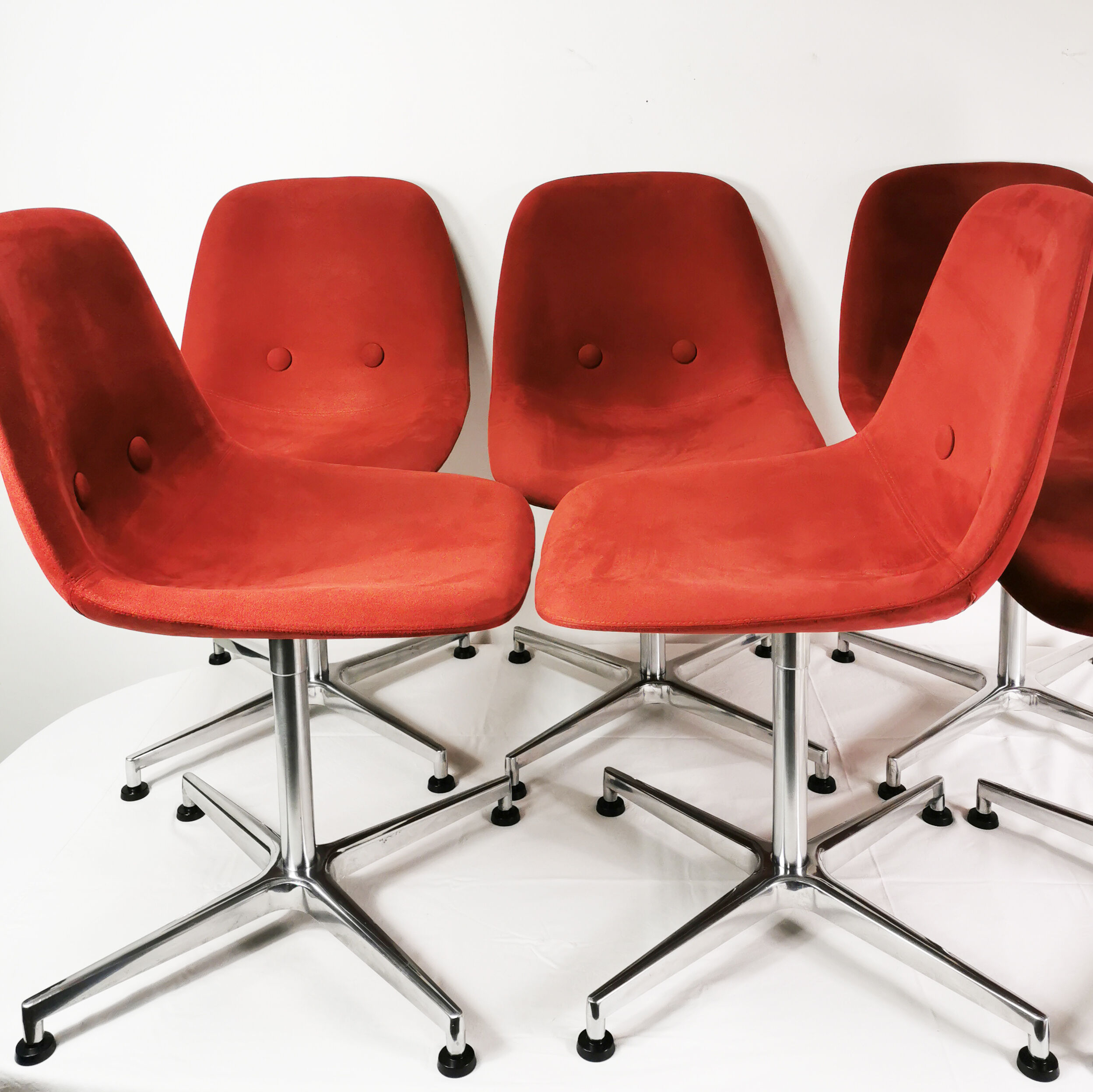 Set of 6 chairs "Eyes", designed by J.Foersom & P.Hiort-Lorenzen, for Erik Jorgensen, Denmark