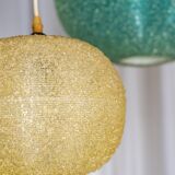 Set of two Sugarball Moon pendant lights by Rotaflex, Belgium, 1970