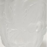 Vase pressed glass molded matte Josef Inwald decoration cherries