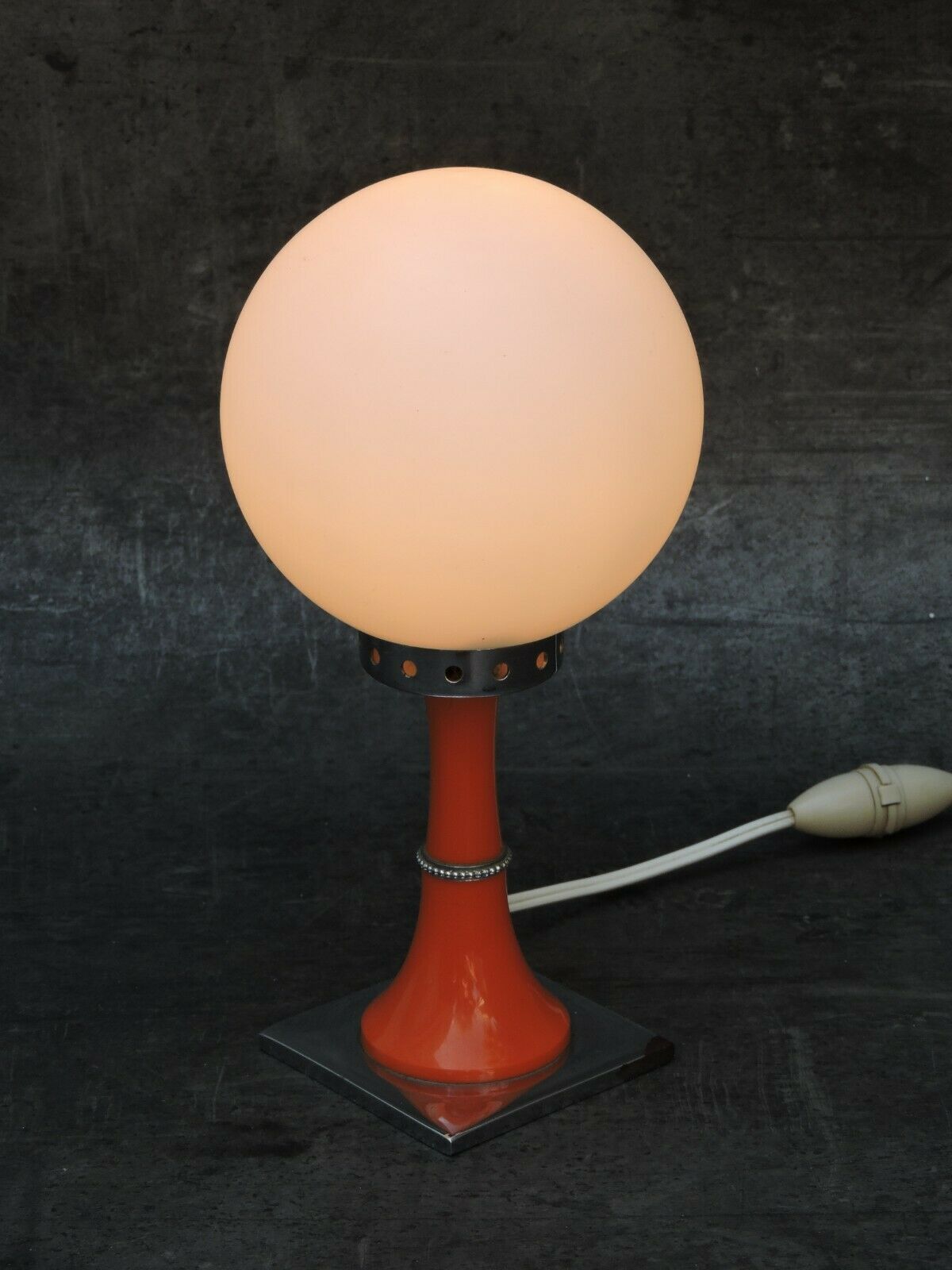 Vintage bedside lamp design orange 1960