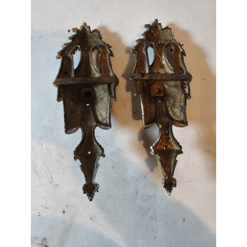 Pair of decorative bronze items from the 19th century.