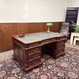 English Chesterfield Desk with Green Leather