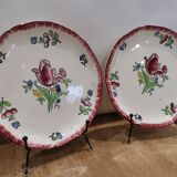 2 old flat plates in GIEN earthenware model "Lorraine"