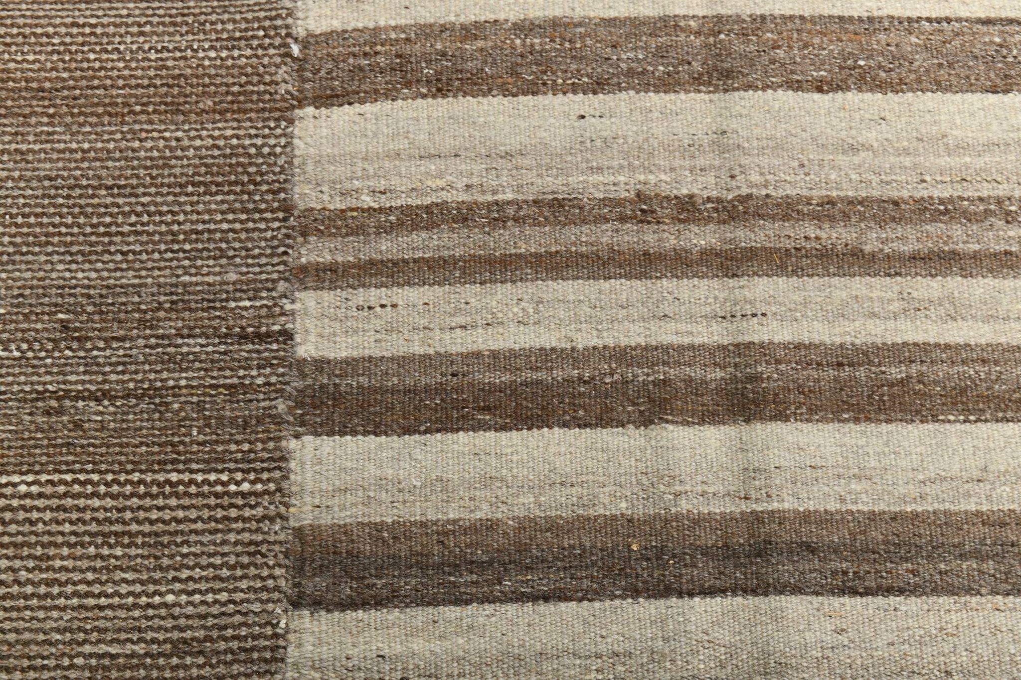 Beige Brown Oversize Vintage Kilim Rug, 322x388Cm