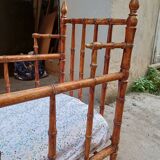 Charming wooden baby bed, 19th century style, faux bamboo