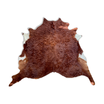 Large vintage natural cowhide carpet 195x188cm