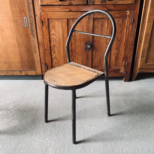 Lot de 2 chaises Mobilor 1950 métal et bois