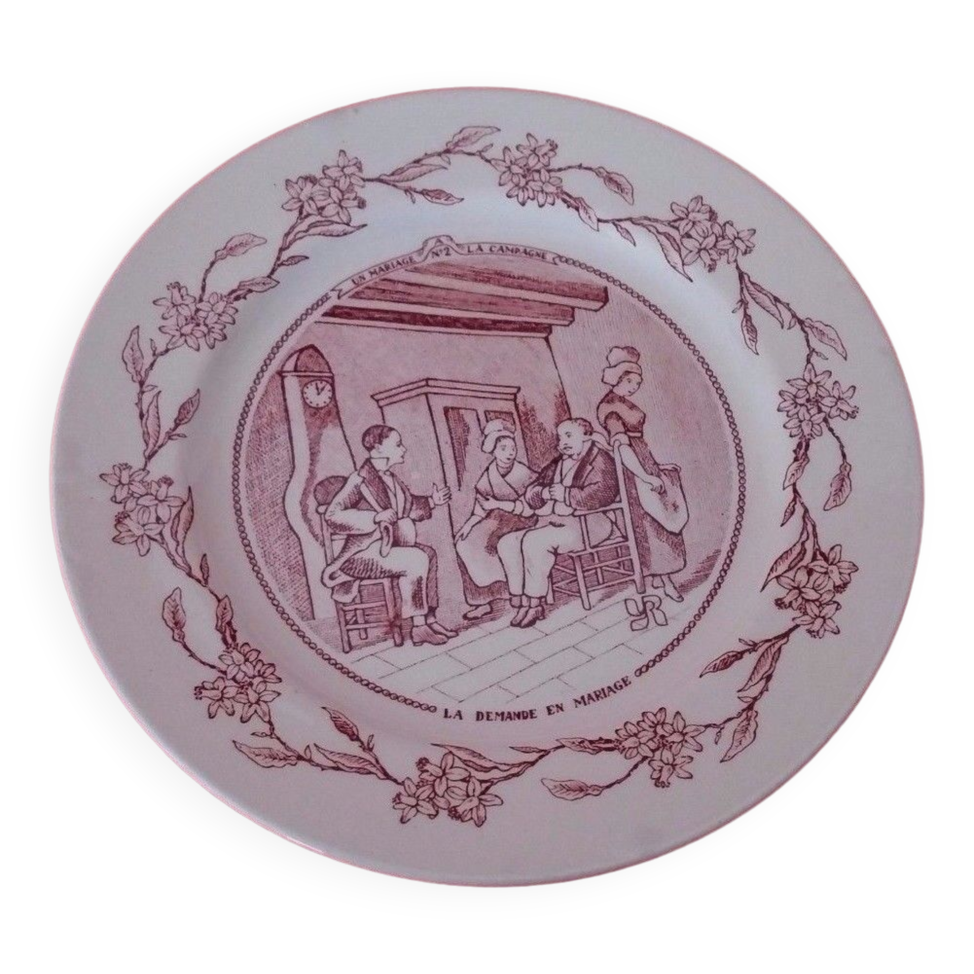 Talking plate with theme series the wedding in the countryside
