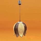 Vintage lotus flower pendant in two-tone braided rope