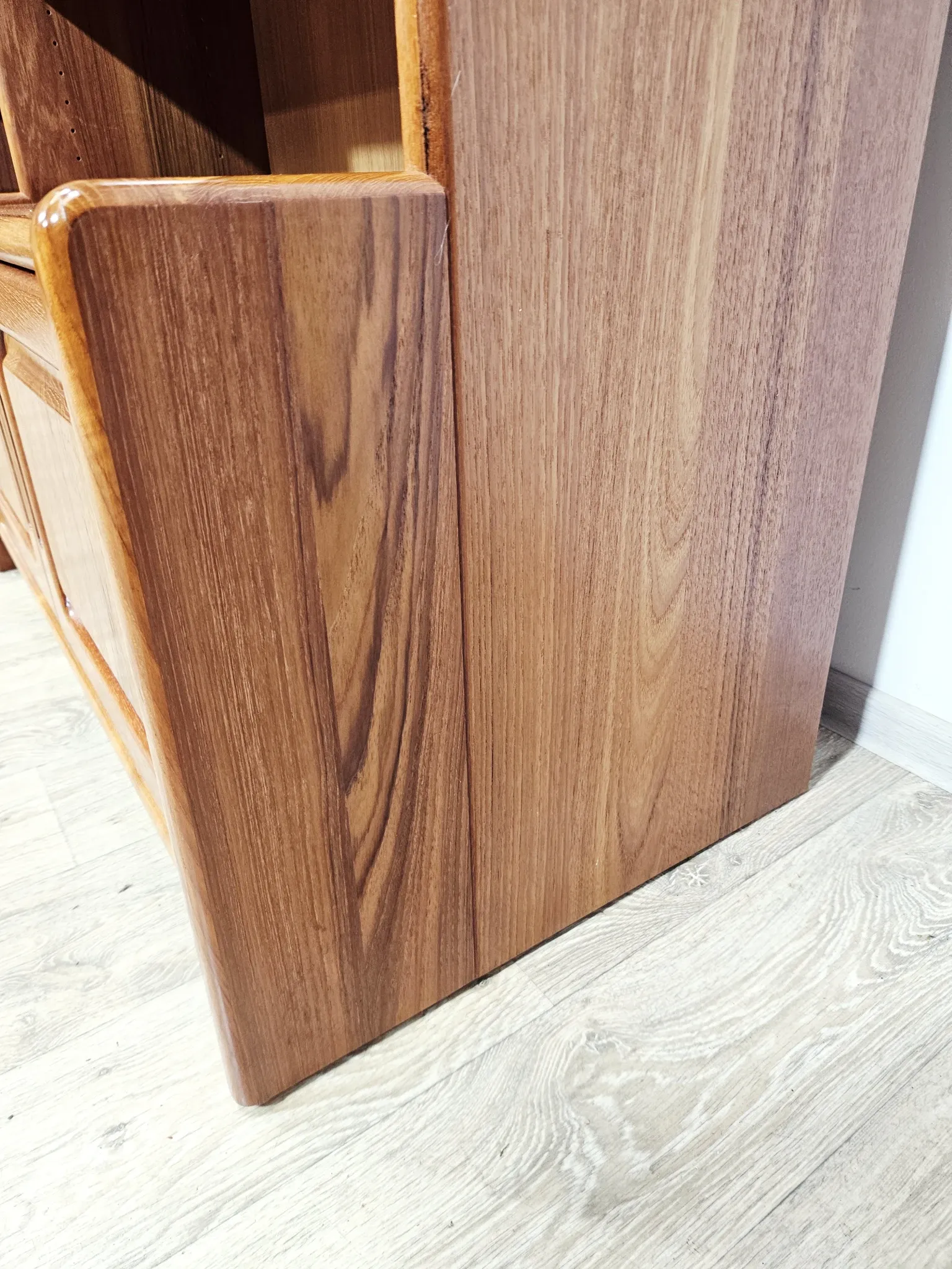 Multifunctional, modular shelving unit/wall system, teak, Denmark, 60s/70s