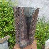 Raku vase scarifié
