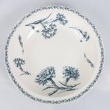 2 large round dishes of service, vegetable. Lunéville K & G model Œillets. French Antique