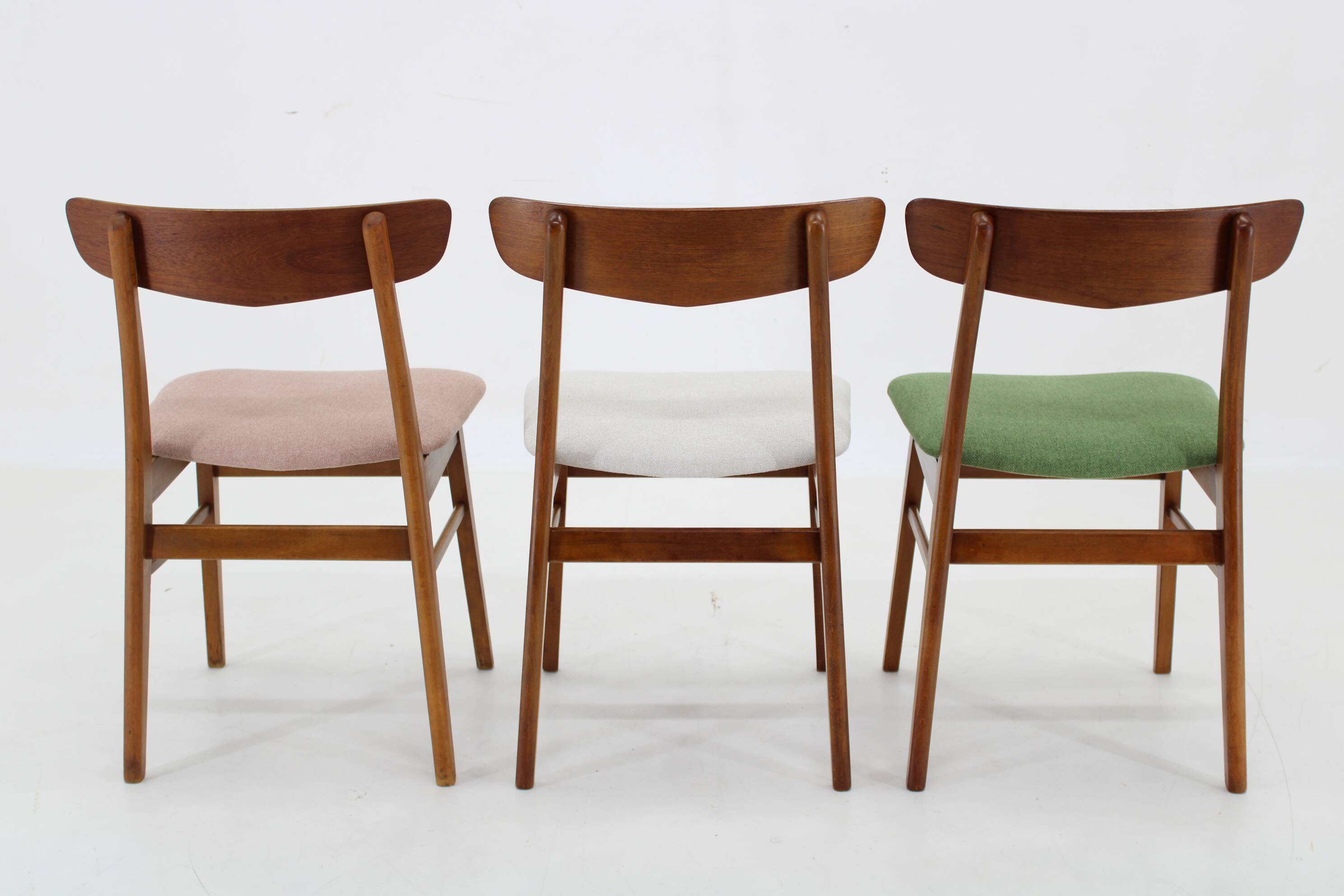 1960s Set of Three Danish Teak Chairs, Restored