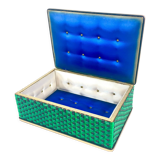 Jewelry box in scoubidou, upholstered interior, circa 1960