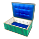 Jewelry box in scoubidou, upholstered interior, circa 1960