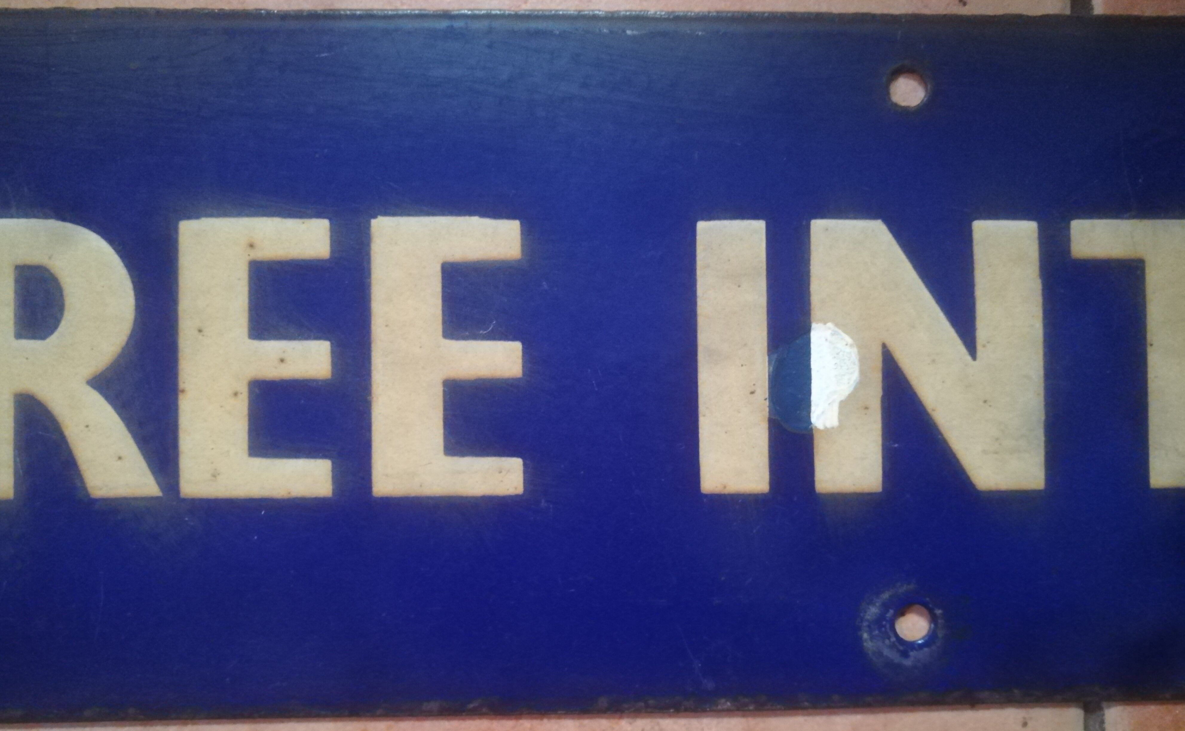 Enamelled steel plate old SNCF 1960