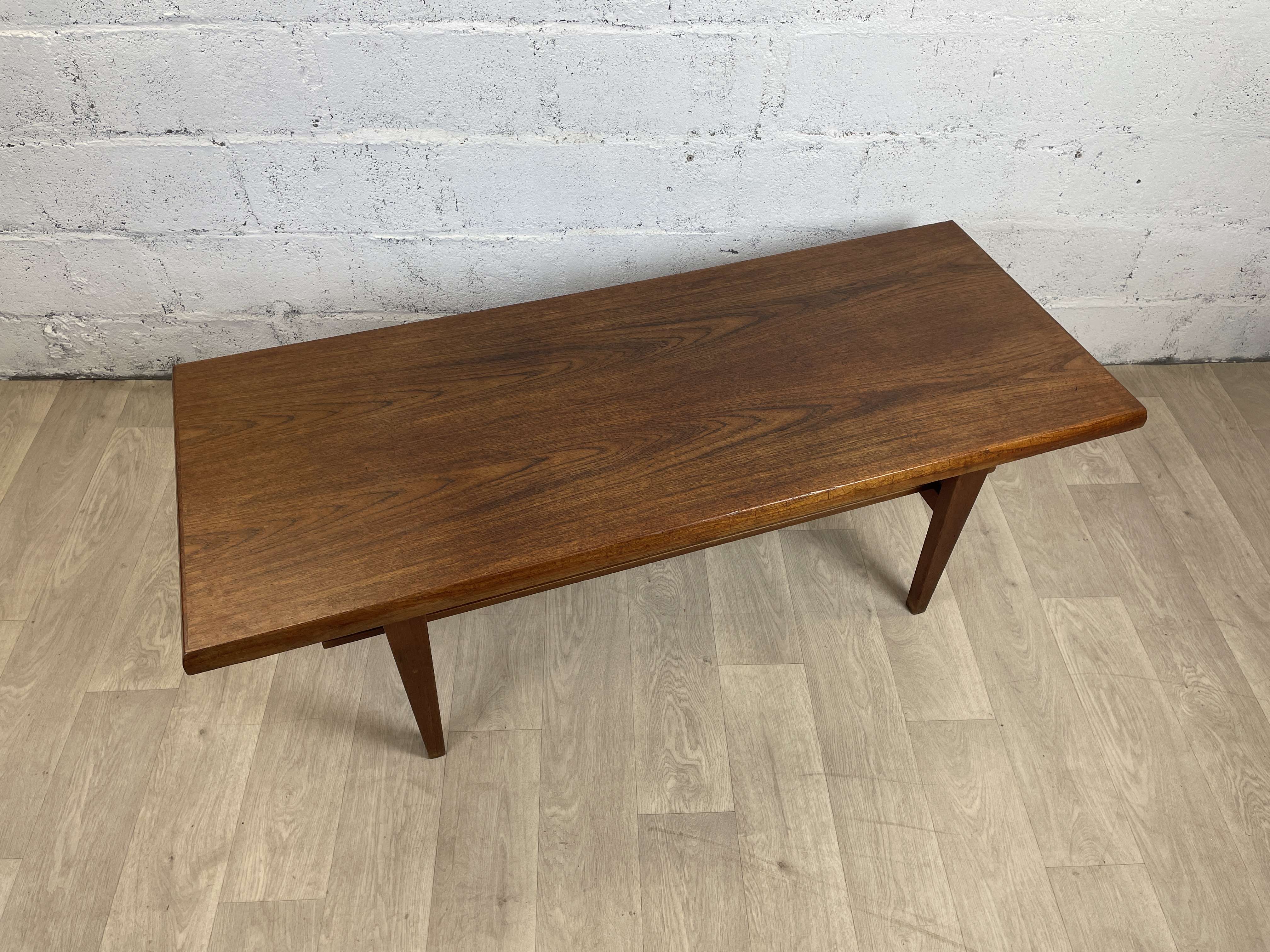 Vintage Scandinavian teak coffee table with double top, 60s