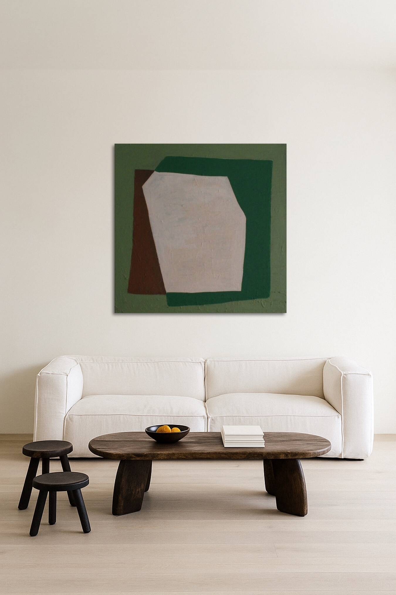 Abstrait carré "earthen harmony" signé Bodasca